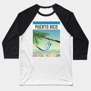 Puerto Rico Beach travel poster Baseball T-Shirt